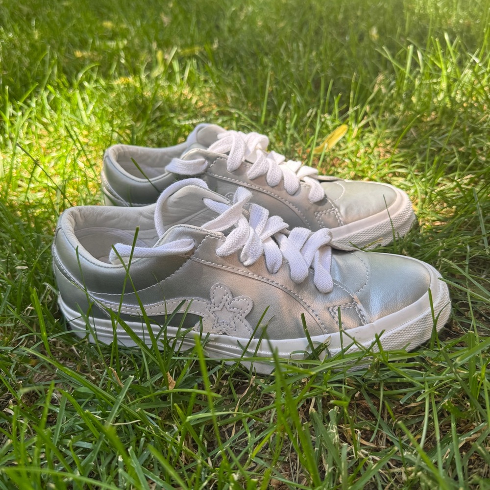 Golf Wang Silver Sneakers Tyler The Creator Golf Le Fleur x Converse M5/W7